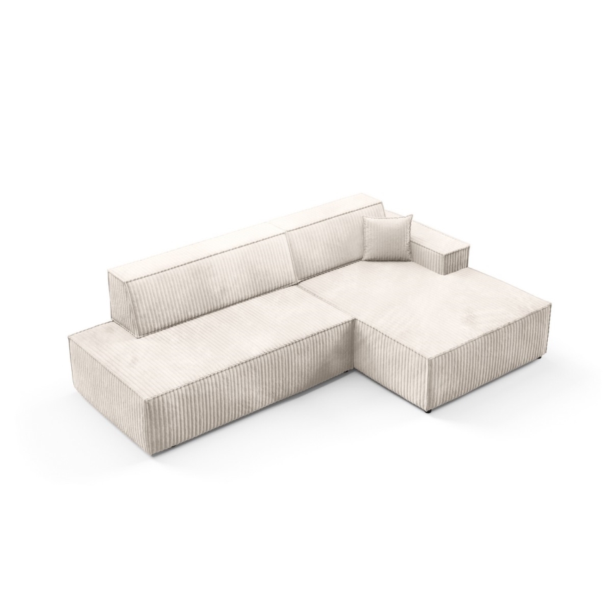L-formad hörnbäddsoffa med förvaringsutrymme TERAMO rätt beige