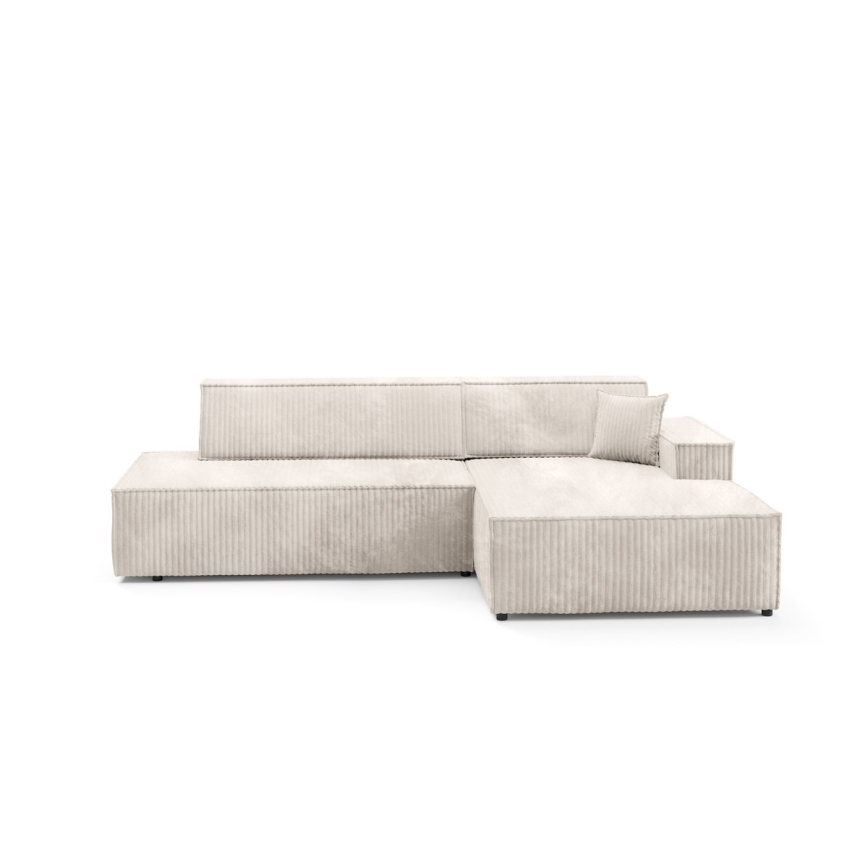 L-formad hörnbäddsoffa med förvaringsutrymme TERAMO rätt beige