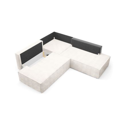 L-formad hörnbäddsoffa med förvaringsutrymme TERAMO rätt beige
