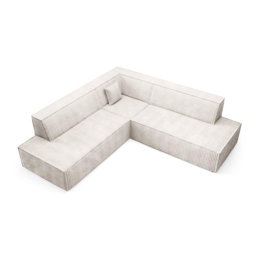 L-formad hörnbäddsoffa med förvaringsutrymme TERAMO rätt beige