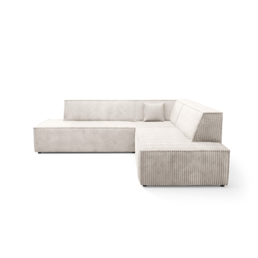 L-formad hörnbäddsoffa med förvaringsutrymme TERAMO rätt beige