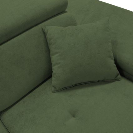 L-formad klädd bäddsoffa hörn lounge-svi CASTELO rätt grön