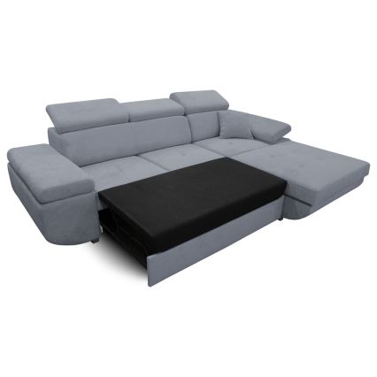 L-formad klädd bäddsoffa hörn lounge-svi CASTELO rätt mörk