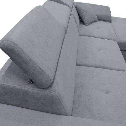 L-formad klädd bäddsoffa hörn lounge-svi CASTELO rätt mörk