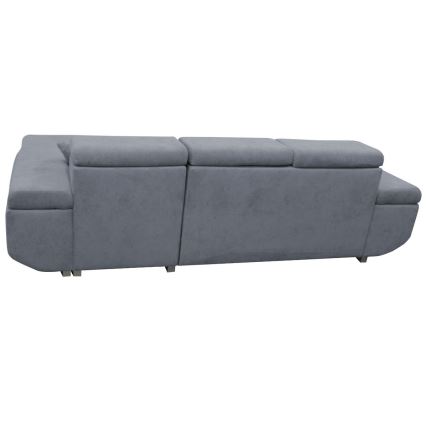 L-formad klädd bäddsoffa hörn lounge-svi CASTELO rätt mörk