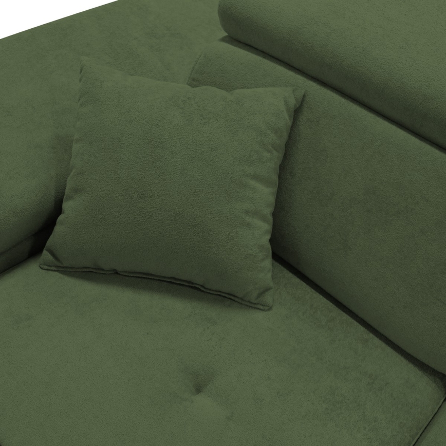 L-formad klädd bäddsoffa hörn lounge-svi CASTELO vänster grön