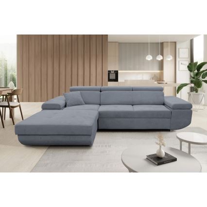 L-formad klädd bäddsoffa hörn lounge-svi CASTELO vänster mörk