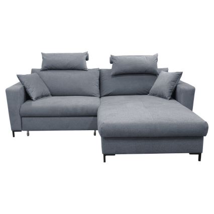 L-formad klädd bäddsoffa hörn lounge-svi HORTA rätt mörk