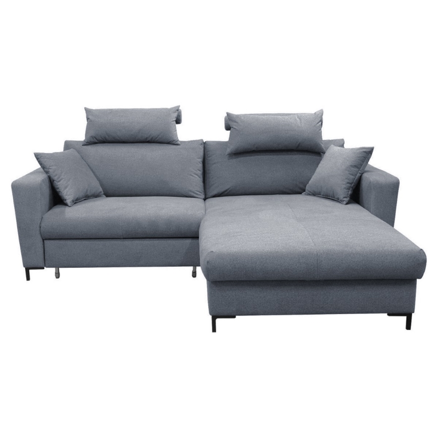 L-formad klädd bäddsoffa hörn lounge-svi HORTA rätt mörk