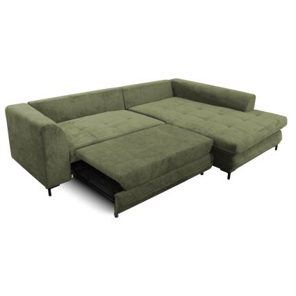 L-formad klädd bäddsoffa hörn lounge-svi LAGOA rätt grön