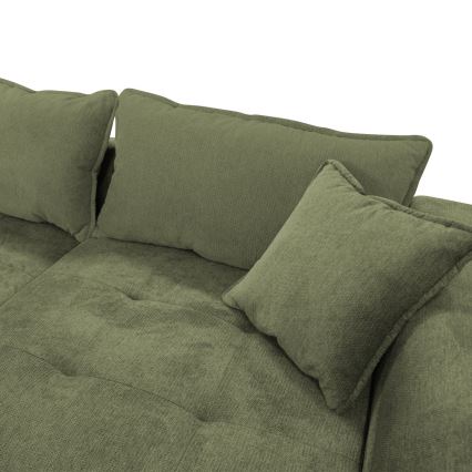 L-formad klädd bäddsoffa hörn lounge-svi LAGOA rätt grön