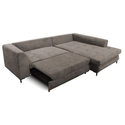 L-formad klädd bäddsoffa hörn lounge-svi LAGOA rätt taupe/grå