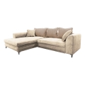 L-formad klädd bäddsoffa hörn lounge-svi LAGOA vänster beige/brun