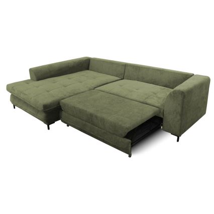 L-formad klädd bäddsoffa hörn lounge-svi LAGOA vänster grön