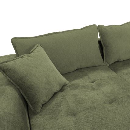 L-formad klädd bäddsoffa hörn lounge-svi LAGOA vänster grön
