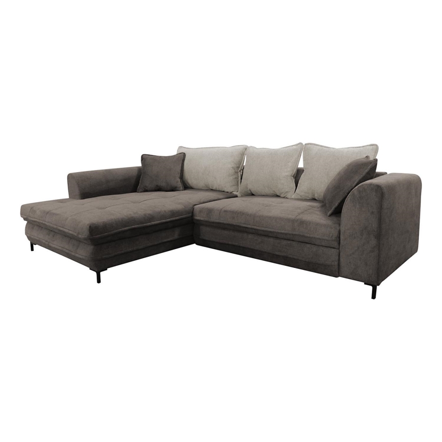 L-formad klädd bäddsoffa hörn lounge-svi LAGOA vänster taupe/grå
