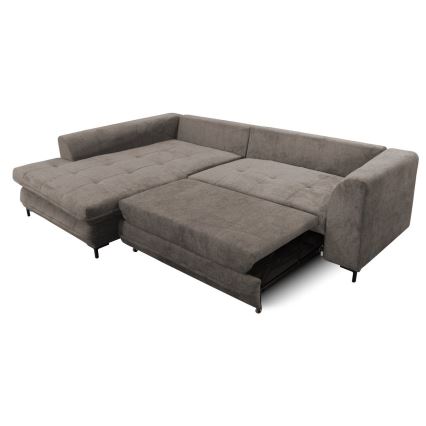 L-formad klädd bäddsoffa hörn lounge-svi LAGOA vänster taupe/grå