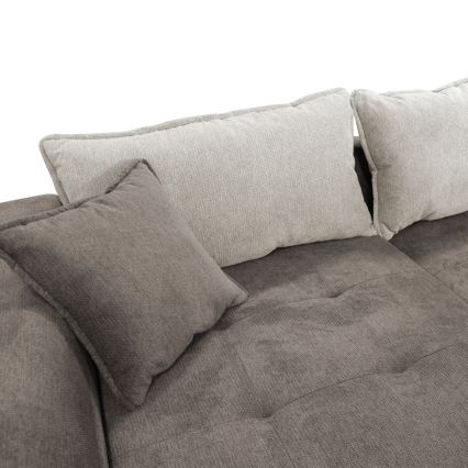 L-formad klädd bäddsoffa hörn lounge-svi LAGOA vänster taupe/grå