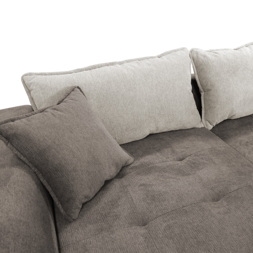 L-formad klädd bäddsoffa hörn lounge-svi LAGOA vänster taupe/grå