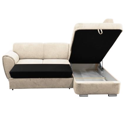 L-formad klädd bäddsoffa hörn lounge-svi SERPA rätt beige