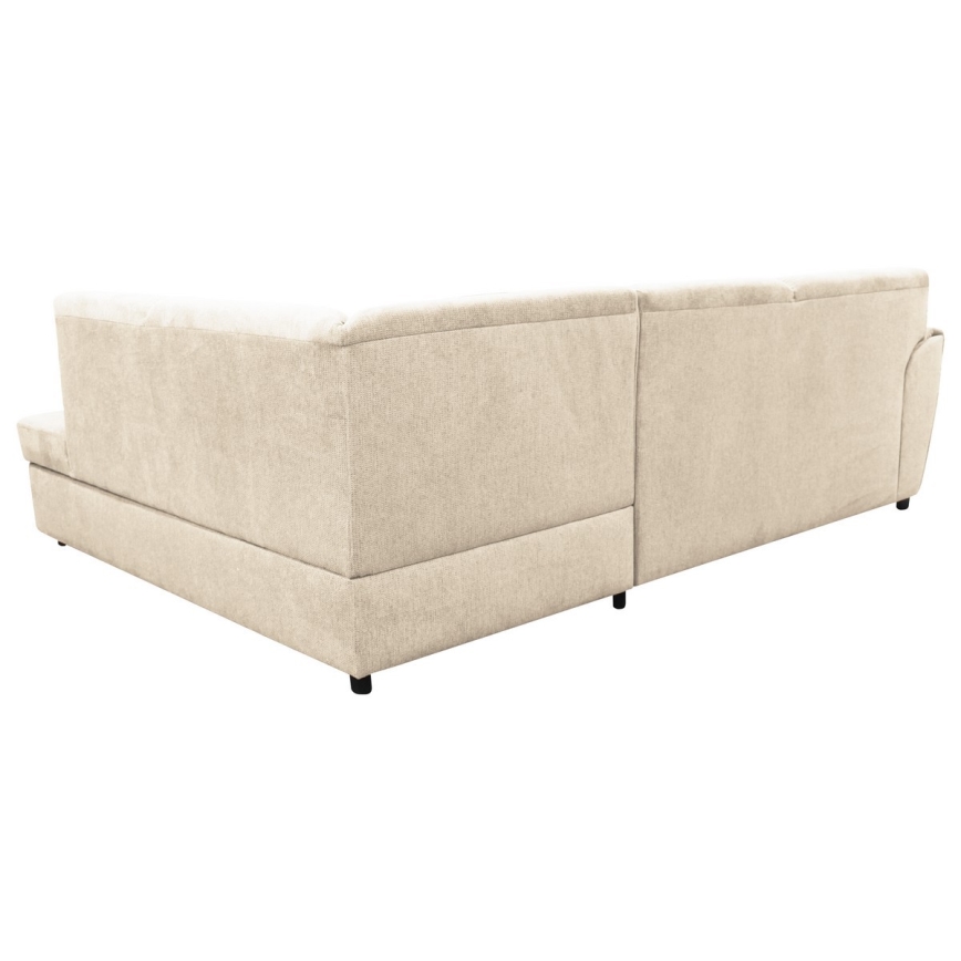 L-formad klädd bäddsoffa hörn lounge-svi SERPA rätt beige