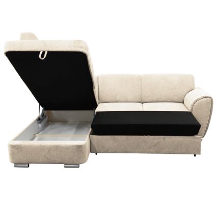 L-formad klädd bäddsoffa hörn lounge-svi SERPA vänster beige