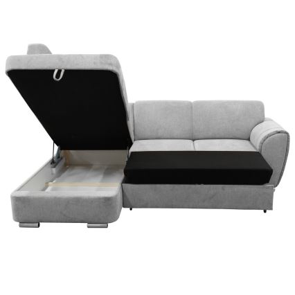 L-formad klädd bäddsoffa hörn lounge-svi SERPA vänster grå