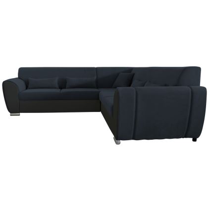 L-formad klädd bäddsoffa hörn lounge-svi VISEU rätt antracit/svart