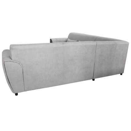L-formad klädd bäddsoffa hörn lounge-svi VISEU rätt grå/svart