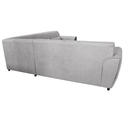 L-formad klädd bäddsoffa hörn lounge-svi VISEU vänster grå/svart