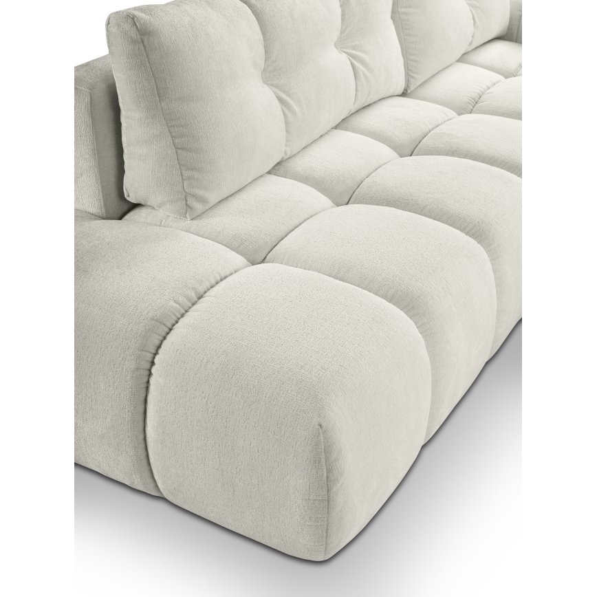 L-formad klädd bäddsoffa hörn lounge-svit med förvaringsutrymme ALMADA rätt beige