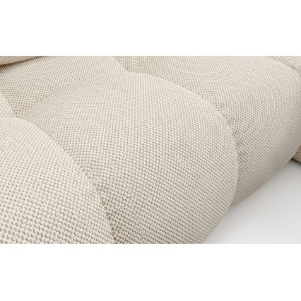 L-formad klädd bäddsoffa hörn lounge-svit med förvaringsutrymme ALMADA rätt ljusbeige
