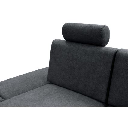 L-formad klädd bäddsoffa hörn lounge-svit med förvaringsutrymme AVESTA vänster antracit