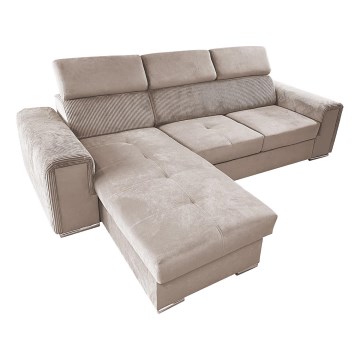 L-formad universell hörnsoffa med bäddfunktion med förvaringsutrymme SALVADA beige
