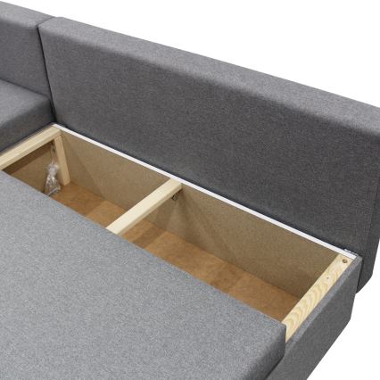 L-shaped upholstered universell folding hörna lounge suite ALMEIDA grå