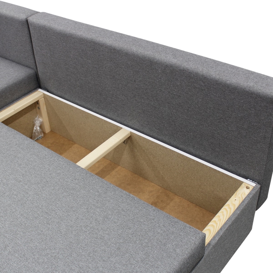 L-shaped upholstered universell folding hörna lounge suite ALMEIDA grå