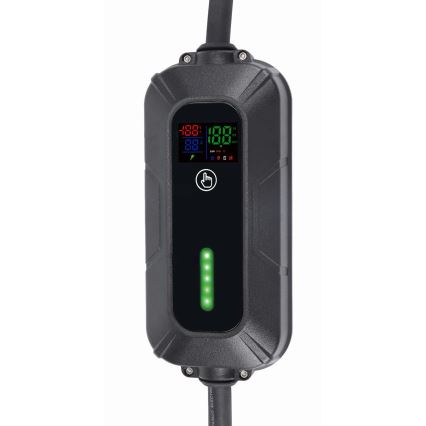 Reseladdningsstation för elbilar EV/PHEV AC Typ 2 16A/400V 22kW IP55 7m + adapter 230V 3,7kW + låda