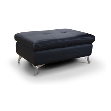 Läder pall SALERNO II 66x100 cm svart