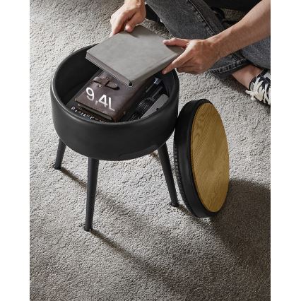 Läderpall CORE, svart