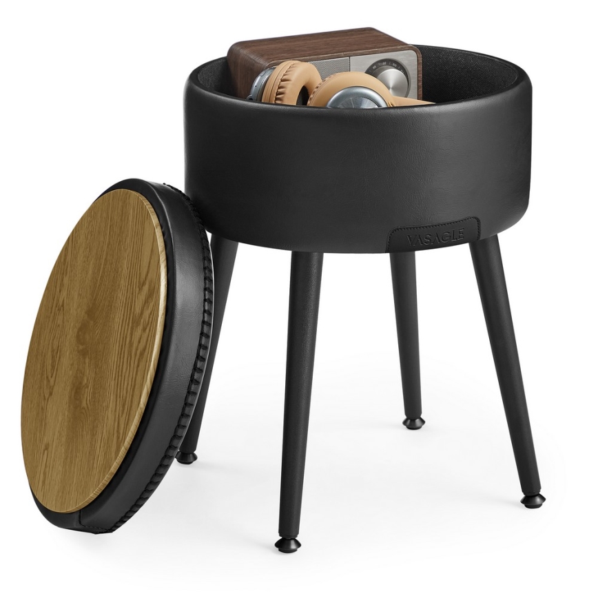 Läderpall CORE, svart