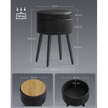 Läderpall CORE, svart