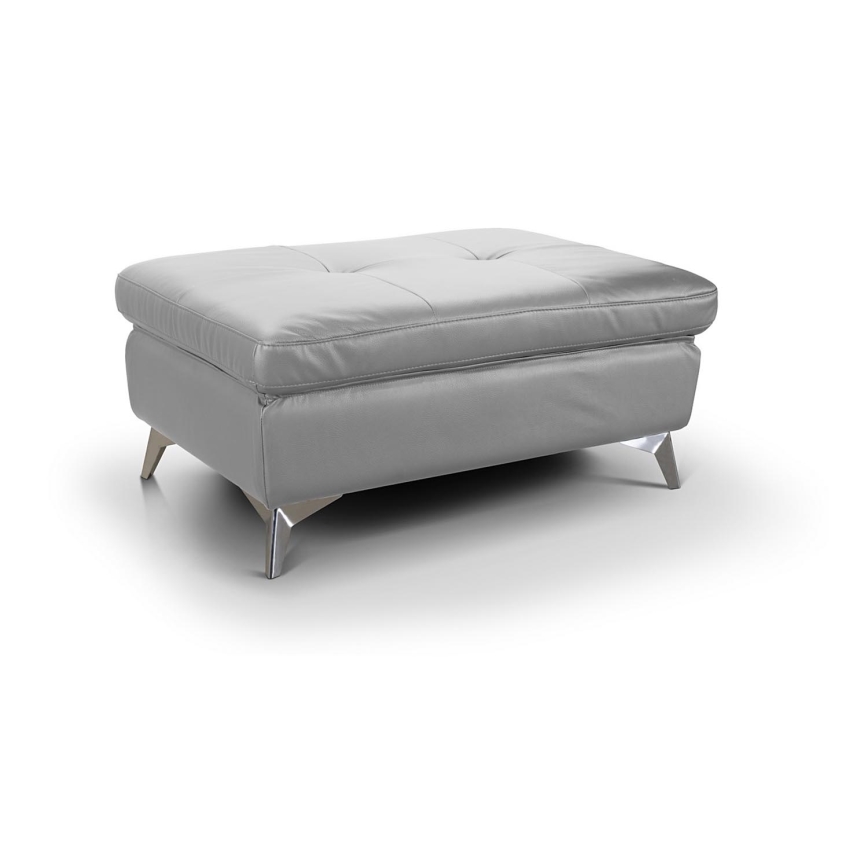 Läderpall SALERNO II 66x100 cm grå