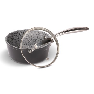 Lamart - Granit smal krukor med lock 16 cm svart/grå/rostfri