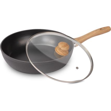 Lamart - Panna med lock 28 cm svart/brun