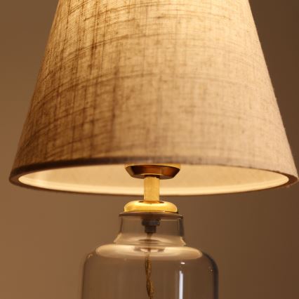 Lampă de masă AYD 1xE27/40W/230V crem/transparentă