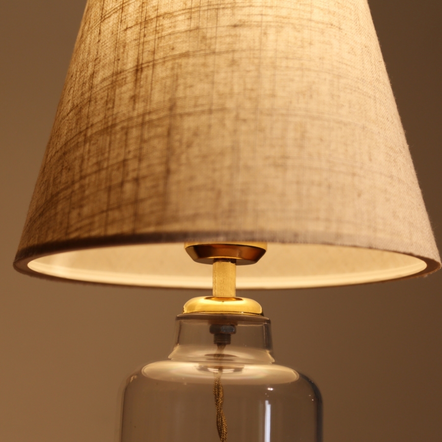 Lampă de masă AYD 1xE27/40W/230V crem/transparentă