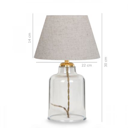Lampă de masă AYD 1xE27/40W/230V crem/transparentă