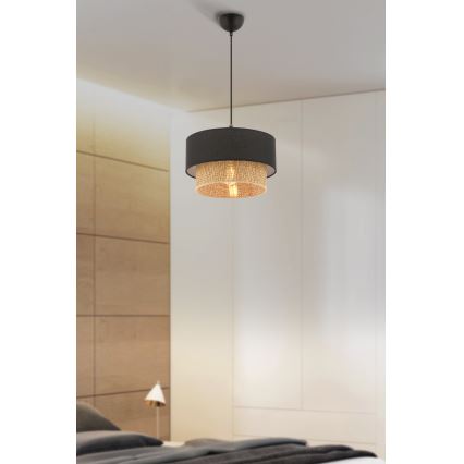 Lampa ECHO 1xE27/60W/230V svart/brun