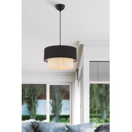 Lampa ECHO 1xE27/60W/230V svart/krem