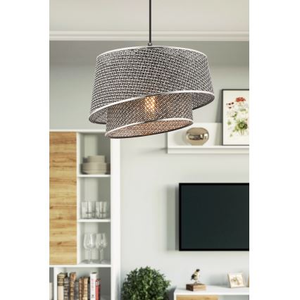 Lampa hängande BARETTE 1xE27/60W/230V grå/blank krom
